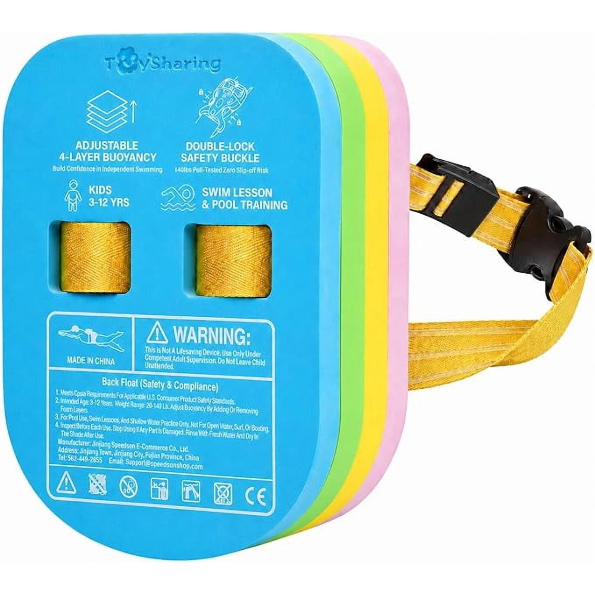 TOYSHARING Back Float Kids Swim Belt: Toddler Bubble Floaties Training Backpack Swimmies Device
