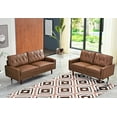 thumbnail image 2 of US Pride Furniture Acire Faux Leather Cushion Back 2Pcs Living Room Set, Brown, 2 of 6