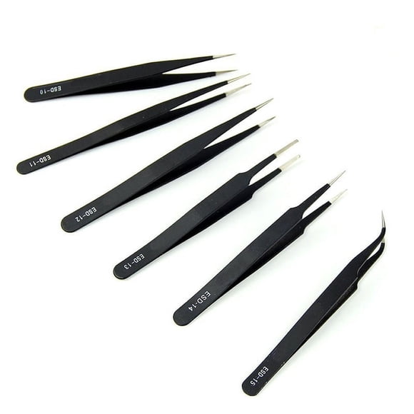EGNMCR Ensemble de 6 Pcs de Pinces de Précision BGA Pinces Antistatiques Pinces en Acier Inoxydable the Tweezers