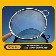 Vikakiooze Stainless Steel Fine Mesh Strainers for Kitchen,Metal Cooking Skimmer Ladle Colander With Handle Food Strainer Kitchen Tools For Kitchen Baking Oil Filter Flour Sifter Foam