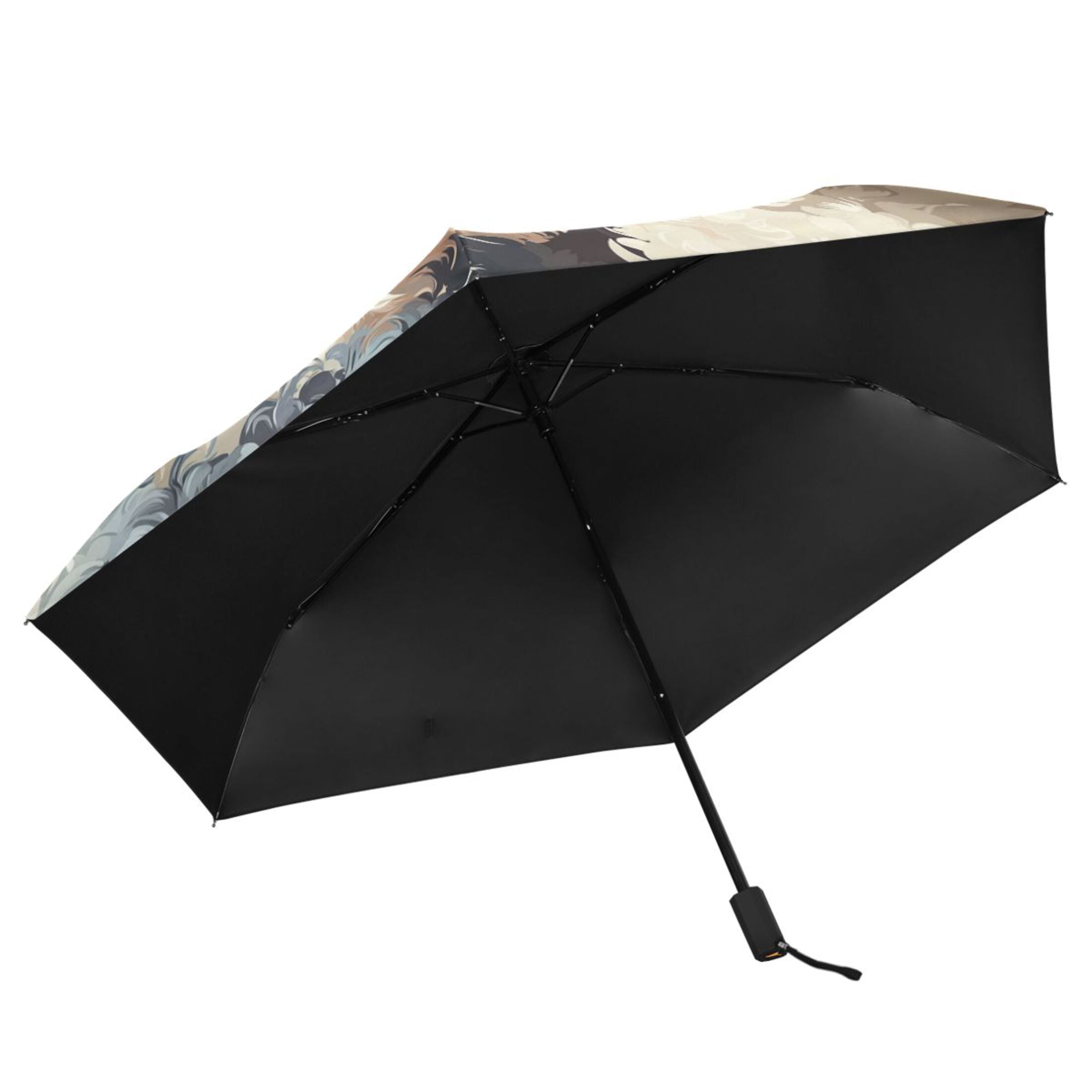 Cute Poodles with Sunglasses All Weather Umbrella Triple Folding Parasol 6 Ribs UV Protection Portable