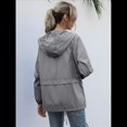 thumbnail image 4 of Impermeables para Mujer, Impermeables, Resistentes Al Viento, Ajustables, con Capucha y Bolsillos. Gris Oscuro L, 4 of 9