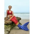thumbnail image 2 of Sun Tail Mermaid Swim Set; Super Siren Mermaid Tail + Blue Monofin for Swimming; size - Teen/Adult Junior Small (Misses 4-6), 2 of 6
