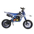 thumbnail image 4 of 49cc 2-Stroke Kids Dirt Bike, Gas Power Motocross, Beach Off Road Mini Motorcycle, Children Pocket Motorbike with Improved Front Rear Disc Brakes-Blue White, 4 of 8