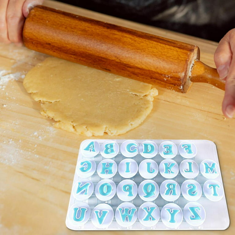 Tofficu 26pcs Alphabet Cookie Letter Cutters Biscuits Fondant Baking Mould  Playdough Cutters