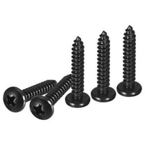 Uxcell #10x1" Black Screws - 25Pack - 304 Stainless Steel Pan Head Phillips Screw