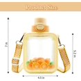 thumbnail image 2 of Cute Square Water Bottles with Straw and Adjustable Strap,Sports Bottle with Cartoon Sticker,Portable Travel Water Cup 700ml Yellow, 2 of 4