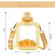 thumbnail image 2 of Cute Square Water Bottles with Straw and Adjustable Strap,Sports Bottle with Cartoon Sticker,Portable Travel Water Cup 700ml Yellow, 2 of 4