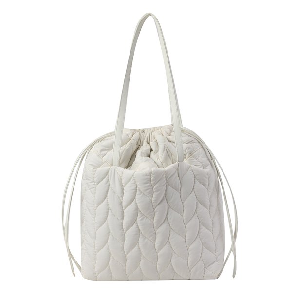 Bolso Mano Acolchado Informal para Mujer Bolso Hombro Acolchado Bolso Suave para Citas Diarias (blanco)