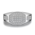 thumbnail image 3 of Luxury Men's AAA Micro Inlay CZ Hollow Band Fashion Wedding Party Ring Size 8-12, 3 of 7