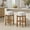 Walnut + Ivory, variant on Christopher Knight Home Set of 2 Wooden Upholstered Bar Stools, Dark Walnut Rubberwood Frame, Ivory Seat