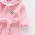 thumbnail image 4 of zuwimk Hooded Herringbone Boy's Fleece Soft Spa Kimono Long Robe, Kids Comfy Sleepwear Bathrobe(Pink,2-3 Years), 4 of 6