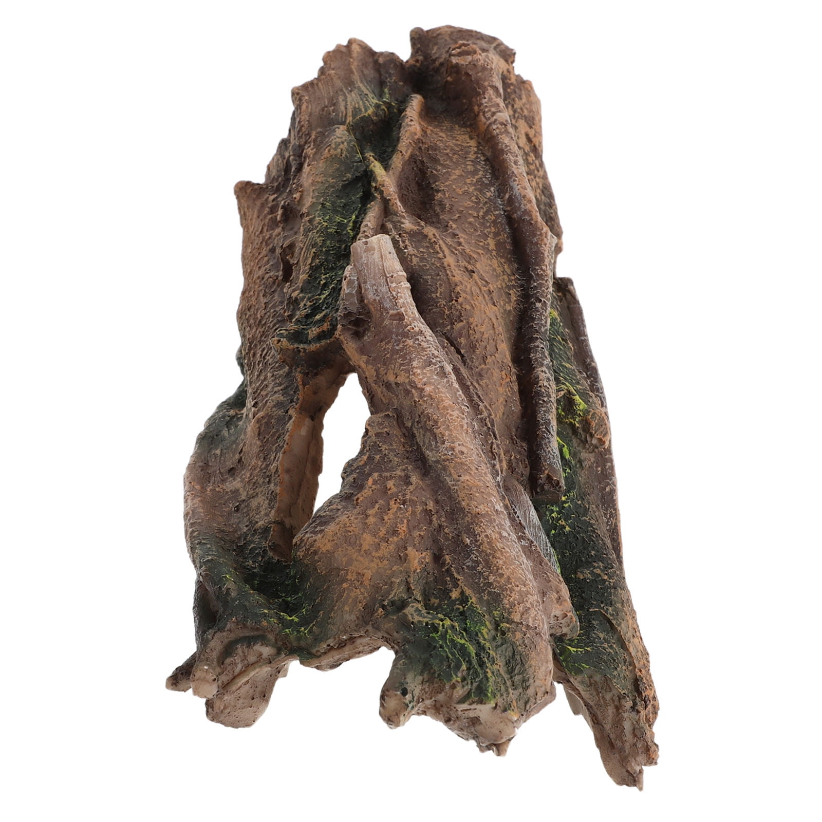 FOMIYES Realistic Resin Hollow Tree Stump Aquarium Decor Beige Fish Tank Hideout for Multiple Species
