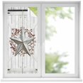 thumbnail image 2 of Texas Star Retro Window Privacy Film, Vintage White Wooden Berry Static Cling UV Sun Blocking Tint Film Heat Control Windows Films for Bedroom Bathroom, Window Stickers 17.7"x39.3", 2 of 8