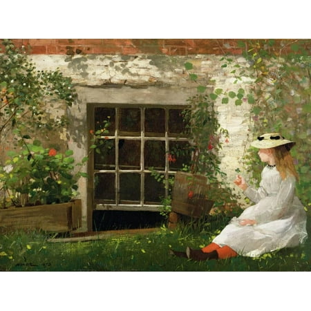 19th Century Patterns - The Four Leaf Clover, 1873 19th Century Painting of Girl Print Wall Art By Winslow Homer