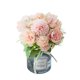 thumbnail image 1 of Yuarrent 2 flores artificiales en jarrón, elegantes, duraderas, para interiores o exteriores, flores artificiales en jarrón Decoración Rosa peonía+negro, 1 of 6