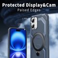 thumbnail image 2 of Compatible WIth iPhone 16 Phone Case,With Contractile Ring Kickstand,Support MagSafe,Military Grade Shockproof Anti-fall Anti-Scratch Rugged Heavy Duty Phone Case Cover,Darkblue, 2 of 6