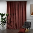 thumbnail image 3 of 3S Brother's Extra Long Solid Luxury Matte Velvet Soft Curtain Carmine-Crimson Single Panel Hanging Back Tap & Rod Pocket Home Décor 5-25 Feet Custom Made Curtains -Made in Turkey Each(52"x240"), 3 of 7