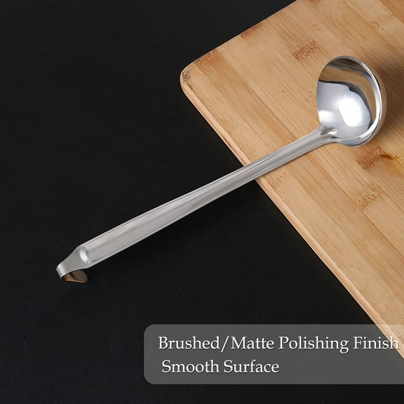Stainless Steel Soup Ladle Spoon Handle Restaurant Kitchen Scoop Cooking Soup Gruel Utensil