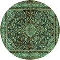 thumbnail image 1 of Ahgly Company Indoor Round Persian Turquoise Blue Traditional Area Rugs, 7' Round, 1 of 4