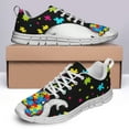 thumbnail image 4 of Autism Shoes Women Men Running Sneakers Autism Awareness Puzzle Print Tennis Walking Shoes White Size 5, 4 of 5