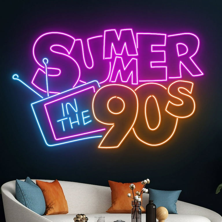 Handmadetneonsign Summer In The 90s Neon Led Sign, Retro Neon Sign