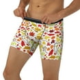 thumbnail image 3 of Picia Colorful Leaves Pattern Men's Athletic Long Leg Briefs , Performance Stretch Underwear，Moisture-Wicking, 3 of 7