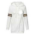 thumbnail image 2 of Lady Maternity Stripe Print Patchwork Nursing Breastfeeding Hoodie Sweatershirt, 2 of 6