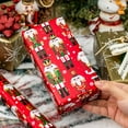 thumbnail image 5 of Reversible Christmas Wrapping Paper Roll, Elegant The Nutcracker Wrapping Paper, Shiny Festive Red Nutcracker Christmas Gift Wrap With Gold Snowflakes Design (Mini Roll, 17 Inch X 33 Feet, 5 of 14
