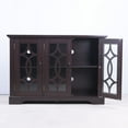 thumbnail image 6 of S-HOME MDF Sideboard with Clear Tempered Glass Doors and Adjustable Storage Shelves for Home Decor, Ox Blood Red, 6 of 17