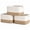 Honey / Off-White, variant on Pastel Rainbow Cotton Rope Baskets for Shelves, Set of 3 - 15"×10"×9½" - Colorful Storage Baskets