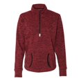 thumbnail image 1 of J America Ladies' Cosmic Fleece Quarter-Zip S Rojo Fleck/ Negro J América 8617, 1 of 1