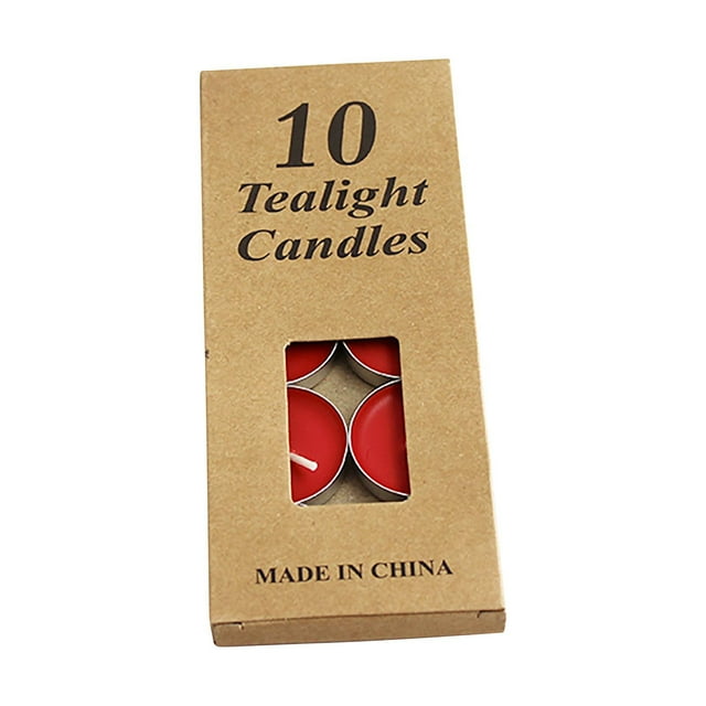 Petites Bougies Chauffe-Plat Rouges Beurre et Cire de Paraffine pour Mariage Romantique et Déco Maison Ensemble de 10 Bougies Chacune 1,38 X 0,35 Pouces Format Boîte 7,09 X 2,95 X 0,39 Pouces