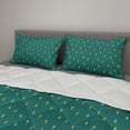 thumbnail image 2 of Abstract Comforter & Sham Bedding Set, Geometric Modern Fractal Grid Triangular Rhombus Mosaic Motif, 3 pcs Duvet Set Microfiber Filling Quilt, 5 Sizes, Teal Forest Green, by Ambesonne, 2 of 4