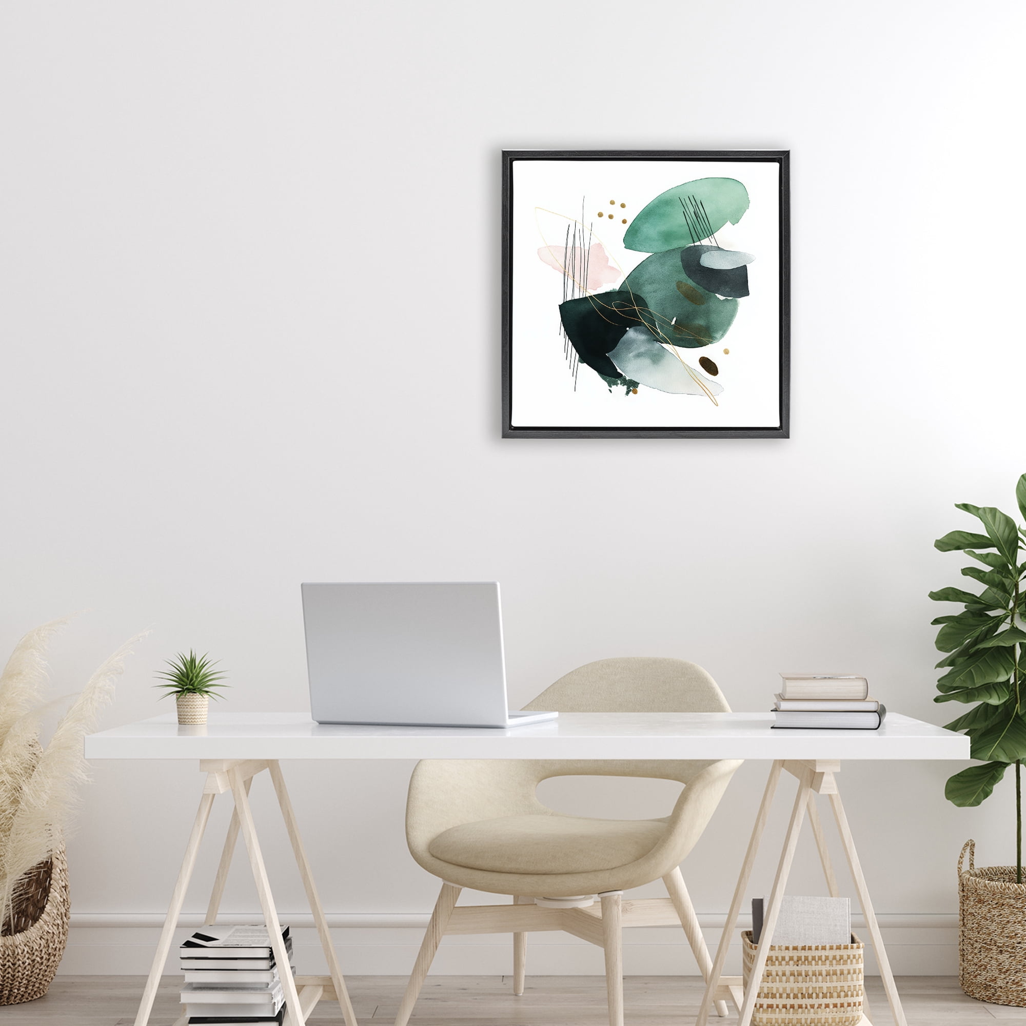 Stupell Industries Verdant Horizon Shapes Black Framed Floater Canvas Wall Art, design by Svetlana Aleynikova