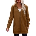 thumbnail image 5 of Zeagoo Women's Zip Up Hoodies Long Fleece Tunic Sweatshirts Casual Oversized Fall Coats Trendy Winter Hoodie, 5 of 6