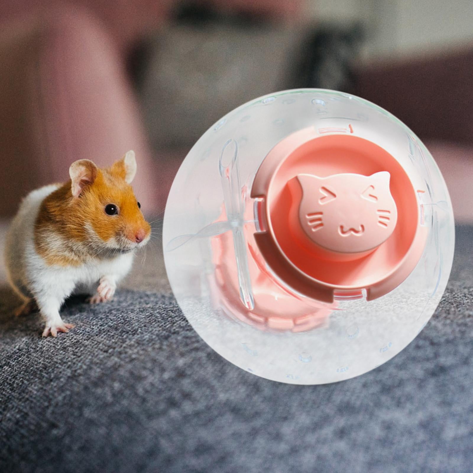 FITYLE 16cm Hamster Exercise Ball Gerbil Ball Wheel Clear Accessory Multipurpose Convenient Assemble Interactive Toy with Vent Holes pink