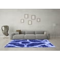 thumbnail image 3 of Ahgly Company Machine Washable Indoor Round Abstract Blue Modern Area Rugs, 6' Round, 3 of 4