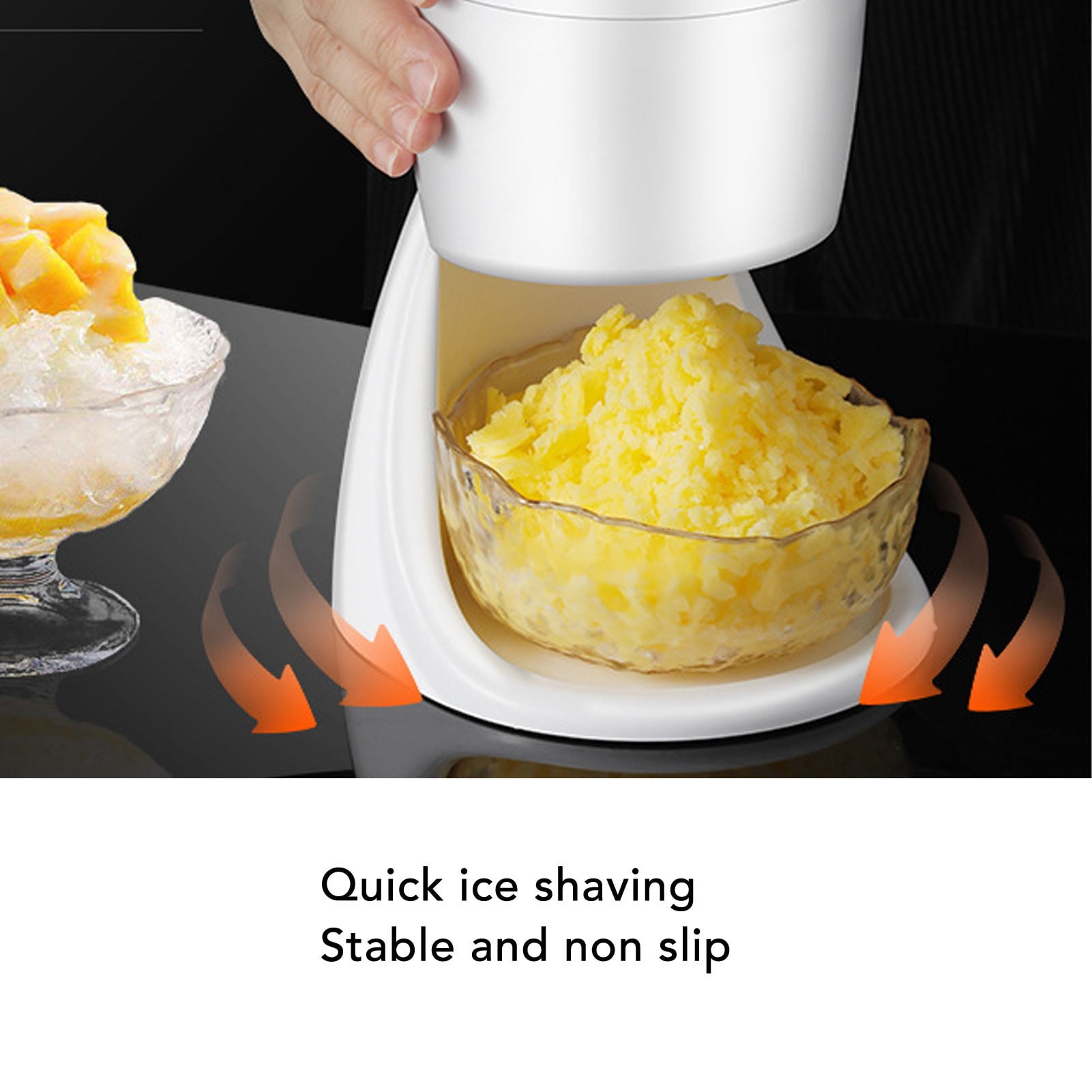 Riousery Hand Cranked Ice Shaver 420 Stainless Steel Manual Shaved Snow Cone Machine Slushie Maker Ice Crusher Machine Hand Crank Ice Maker for Home Outdoor Commercial Use with Bowl 11.4 in / 29 cm