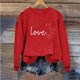 thumbnail image 5 of Sudadera Penkiiy Valentine para mujer: lindas camisetas del día de San Valentín Love Heart Graphic Print Suéter de manga larga Tops XS Red, 5 of 5