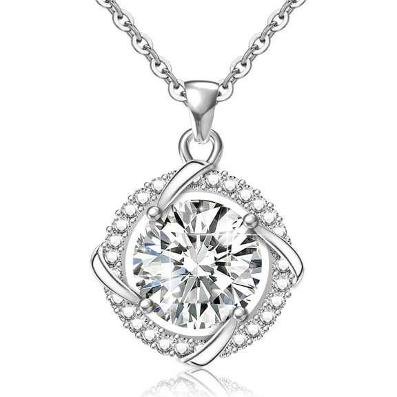 Moissanite Necklace for Women, Adjustable 925 Sterling Silver Pendant Necklace with GRA Certificate, Moissanite Pendant Necklace for Women for Mom Wife Women