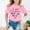 Pink, variant on Fashionable Summer Tee for Girls Cute Printed Round Neck Loose Fit Casual Short Sleeve Top Short Sleeve Shirt for Girls Tees Kids Tshirts Clothes Summer Tops T-Shirt