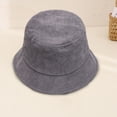 thumbnail image 4 of Eoperou Bucket Hat Folding Plain Low Profile Solid Color Casual Keep Warm Corduroy Winter Thermal Men Women Fisherman Cap for Outdoor, 4 of 7