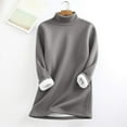 thumbnail image 1 of IMENGL Mock neck pullover thermal shirts for women, Gray L, Size M-3XL, 1 of 7