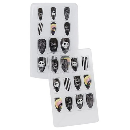 The Nightmare Before Christmas Press On Nails! 24 Self Adhesive Stick On Nails! Jack Skellington Inspired Fake Press On Nails! Quick And Colorful Manicure! Choose Your Color! (Jack)