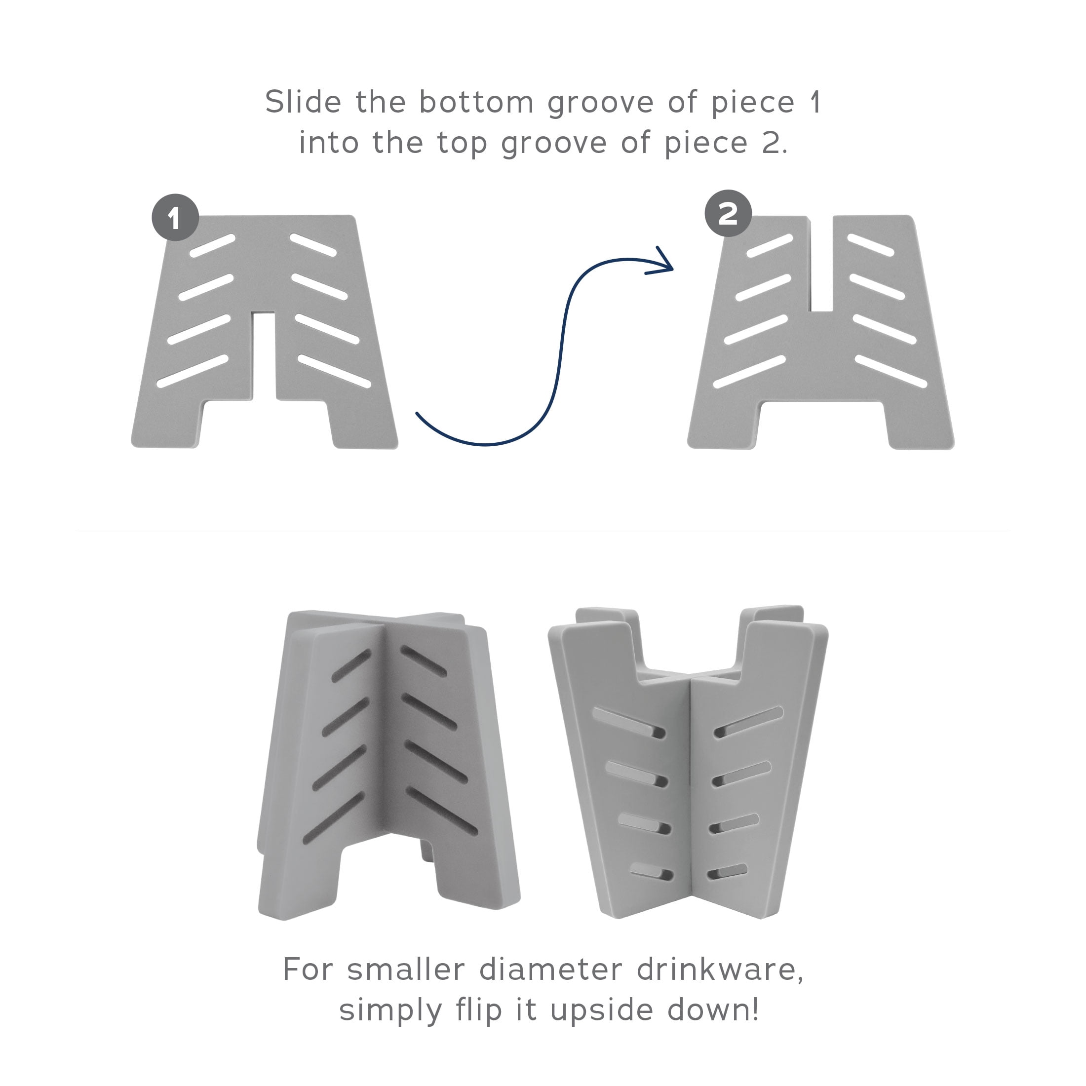 S&T Inc. Cupside Down Bottle Drying Rack Gray One Size For Most