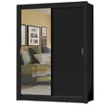 thumbnail image 1 of Ropero Closet Madesa Dallas Plus 2 Puertas Corredizas con Espejo 4 Cajones Negro, 1 of 5