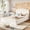 Antique White, variant on Twin Teddy Fabric Upholstered Floor Bed, Stylish Upholstered Kids Bed, Low Profile Children Bed Frame, Soft Plush Upholstered Floor Bed for Kids &Teens