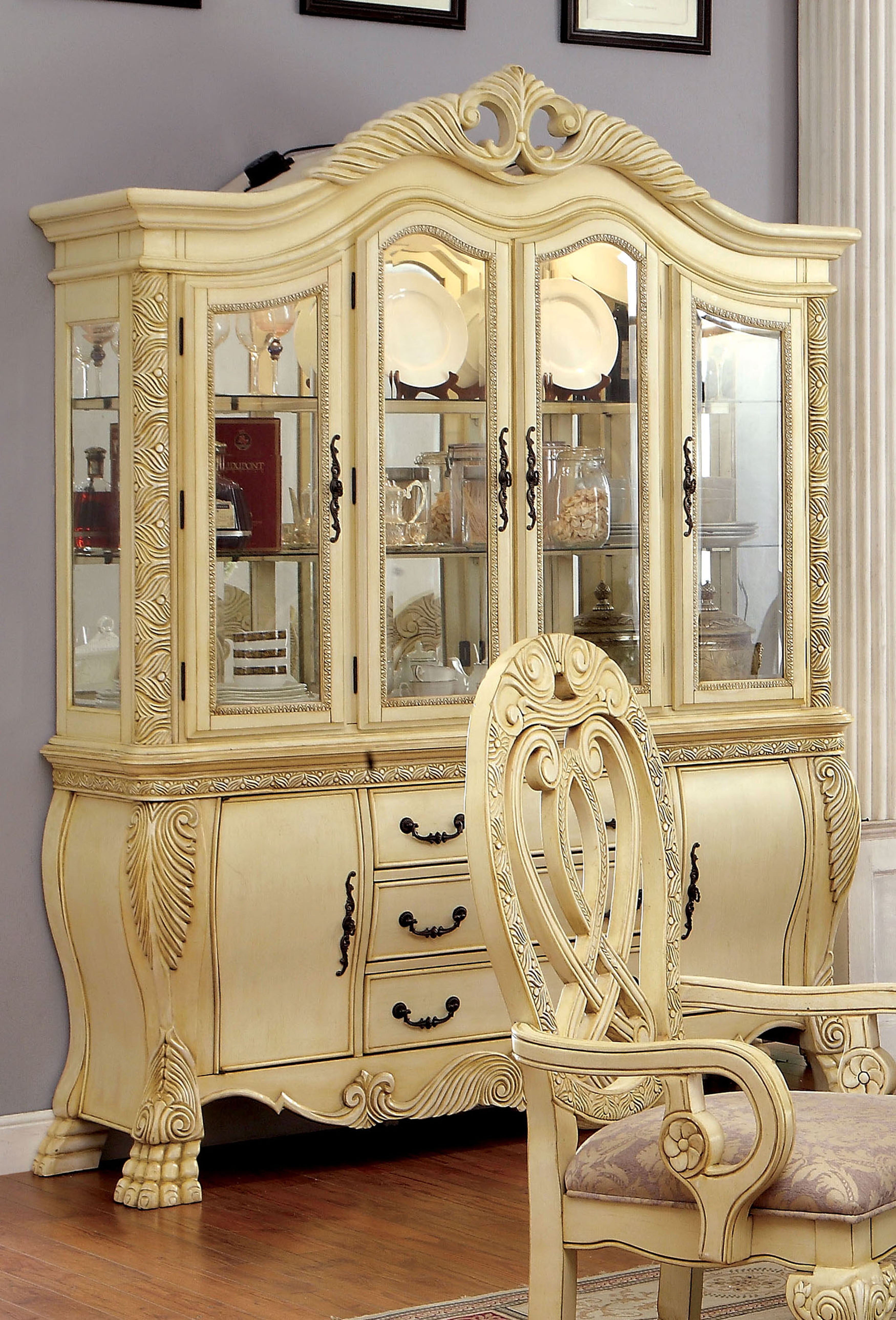 Furniture of America Wilmer Traditional China Vintage White