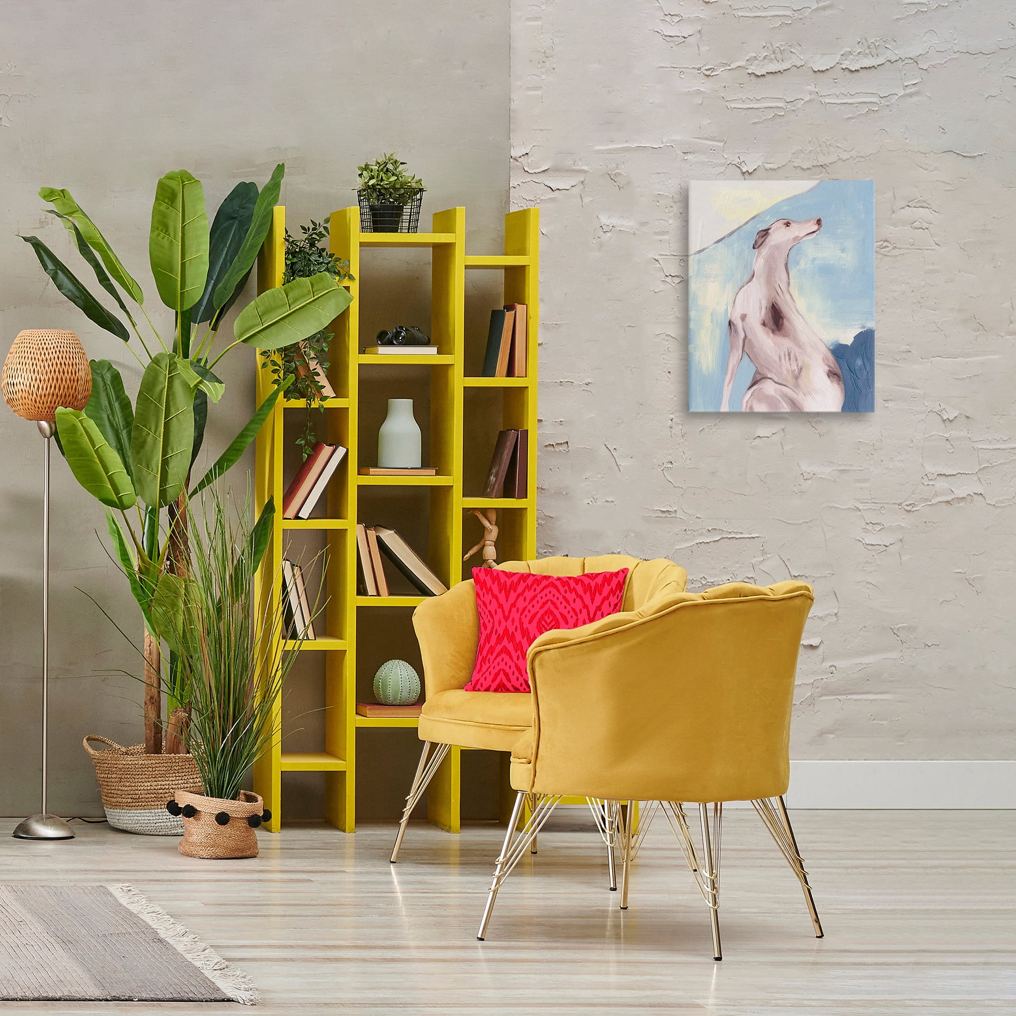 Stupell Industries Greyhound Abstract Painting Animals & Insects Painting Gallery Wrapped Canvas Art Print Wall Art, 16 x 20